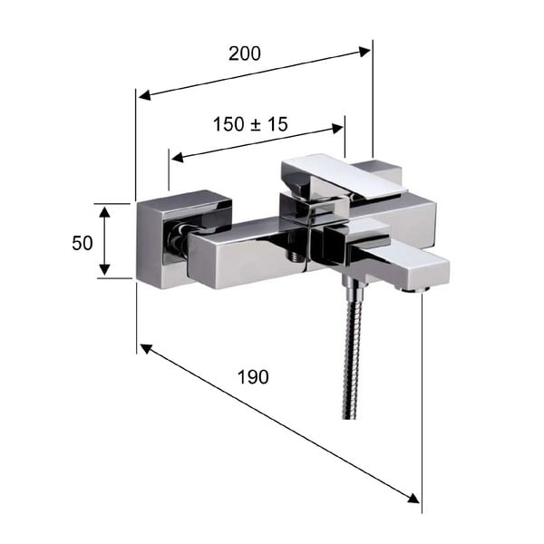 Hõbe seinasegisti (2 väljundit) Latus - Sapho-image-1