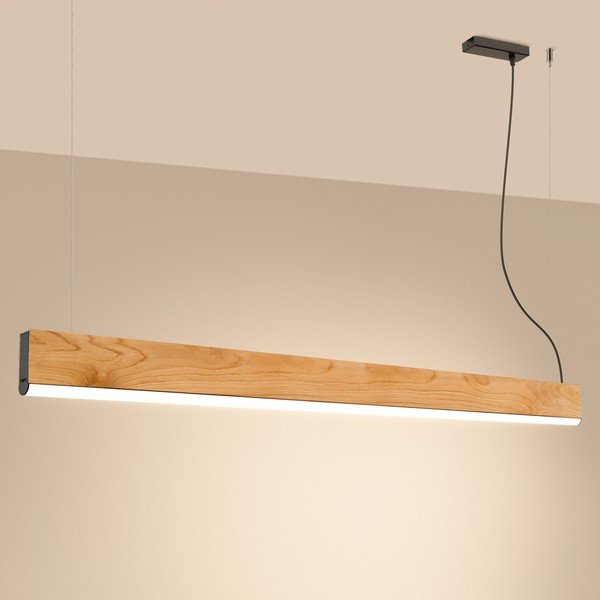Naturaalsest värvist täispuidust LED-rippvalgusti LYKKE - Thoro-image-1