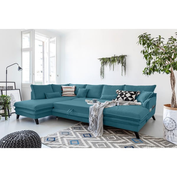 Türkiissinine U-kujuline diivanvoodi, vasakpoolne nurk Charming Charlie - Miuform-image-4