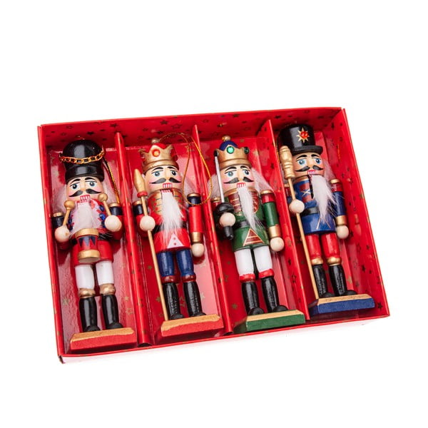 Puidust jõulukaunistuste komplekt 4 tk 12,5 cm – Dakls