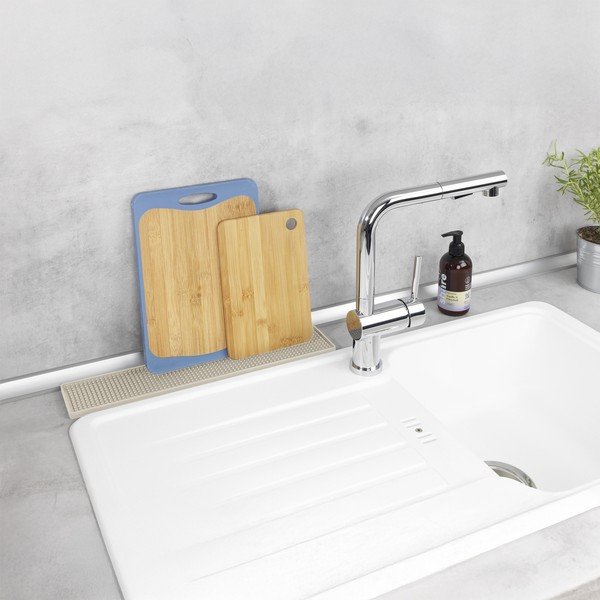 Beež plastikust nõudekuivatusrest 42x8 cm Slim - Wenko-image-1