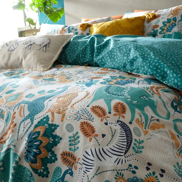 Puuvillane voodipesu 200x200 cm Carnival Animals - Pineapple Elephant-image-3