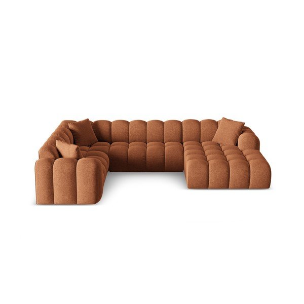 Terrakottapunane šenillist nurgadiivan (vasak nurk/U-kujuline) Treno - Cosmopolitan Design