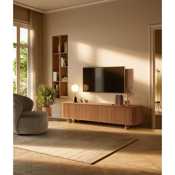 Televiisorilaud tammepuust ja naturaalsest värvist 180x50,5x40 cm Padoc - MOME-image-1