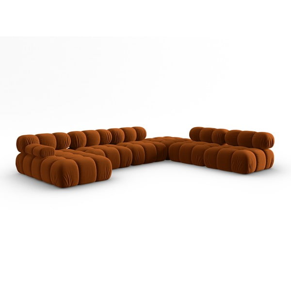 Oranž sametist diivan 379 cm Bellis - Micadoni Home-image-3
