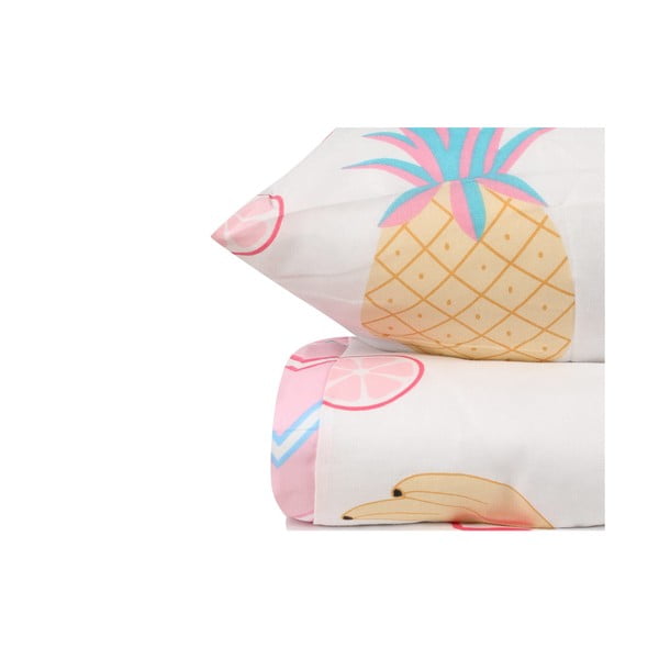 Valge ja roosa laste voodipesu üheinimesevoodile 140x200 cm Kokteyl - Mijolnir-image-2