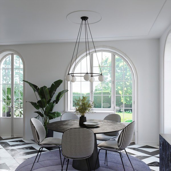 Valge/must rippvalgusti klaasist varjuga Umerta - Sollux-image-4