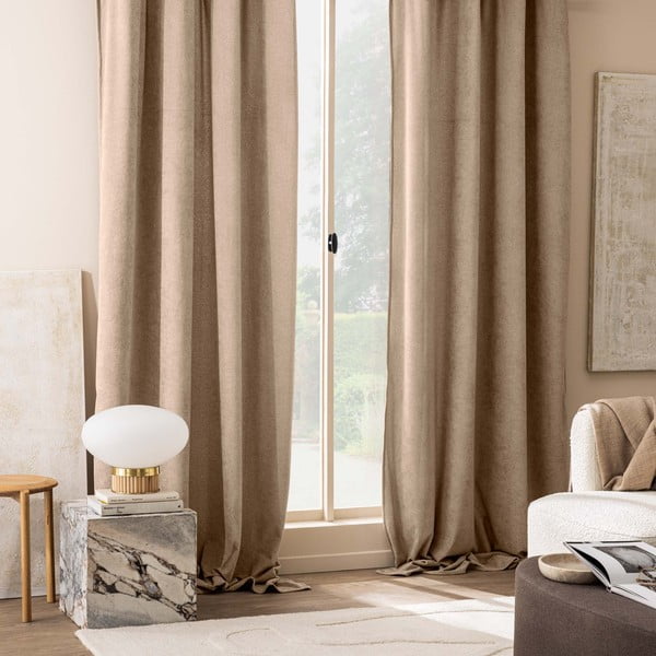 Helepruun bouclé kardin 140x260 cm Winona - douceur d'intérieur-image-1