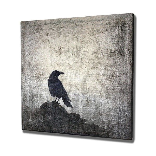 Seina maalimine lõuendil Must lind, 45 x 45 cm - Wallity