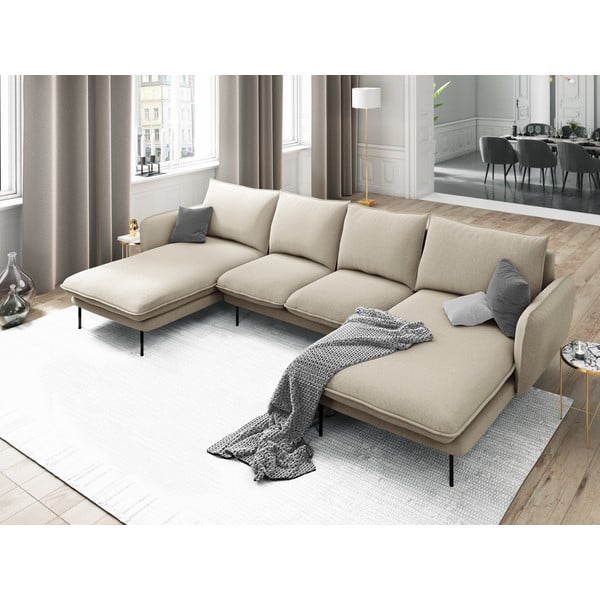 Beež U-kujuline diivan Vienna - Cosmopolitan Design-image-1