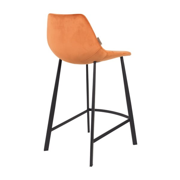 2 oranži baaritooli komplekt sametkattega , kõrgus 91 cm - Dutchbone-image-3