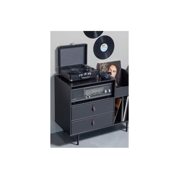 Must männi täispuidust kummut plaadimängijale 90x73x41 cm Jackson – WOOOD-image-3