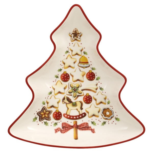 Punasest ja valgest portselanist serveerimiskauss jõulupuu kujul Villeroy & Boch , 17,5 x 16,5 cm Tree - Villeroy&Boch