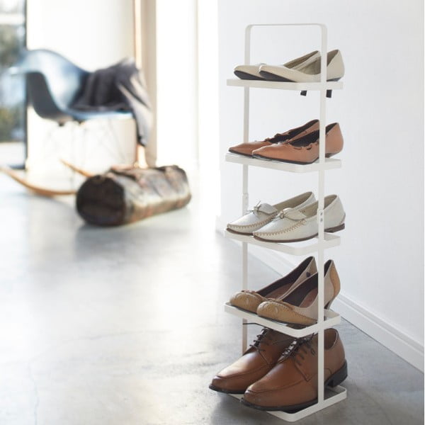 Valge metallist jalatsiriiul Tower Shoe Rack - YAMAZAKI-image-2