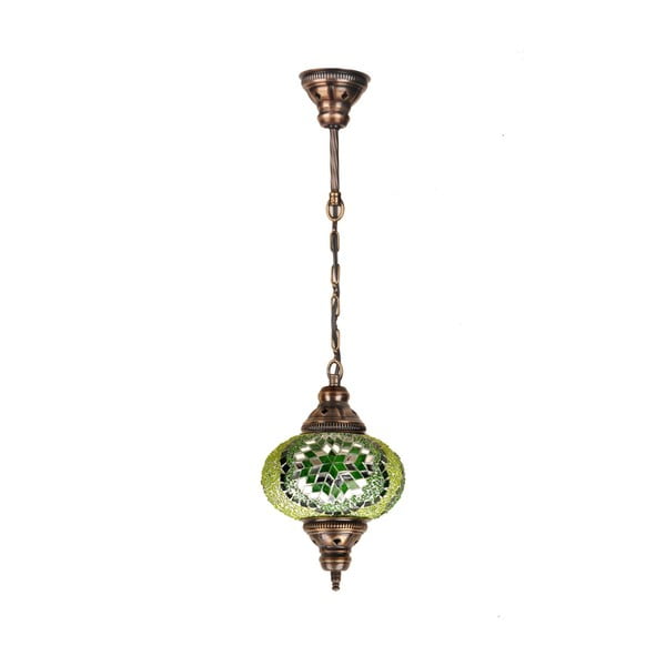 Skleněná ručně vyrobená závěsná lampa Fishing, ⌀ 17 cm