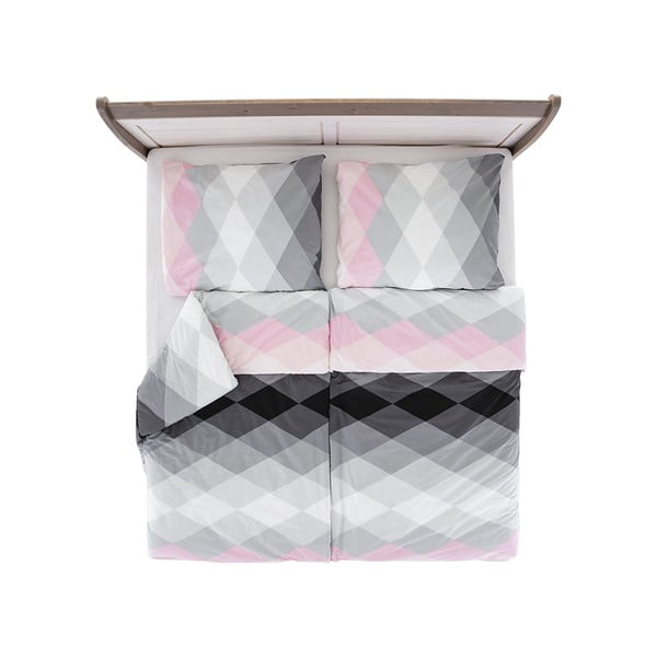 Roosa ja hall krepp voodipesu 140x200 cm Top Class - B.E.S.-image-1