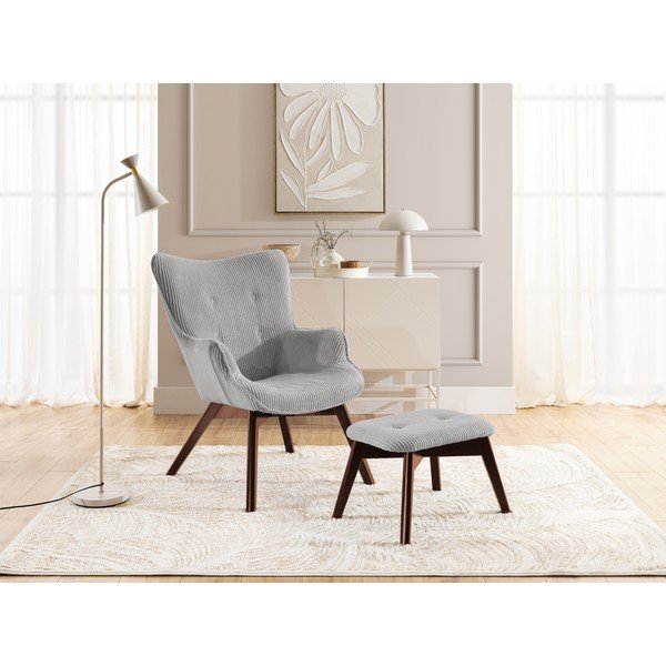 Hall velvetist tugitool koos jalatoega Niko - Ropez-image-1