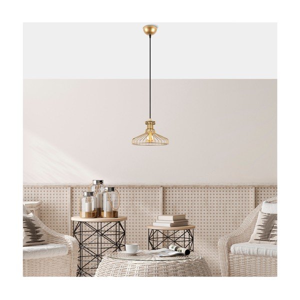 Kuldne rippvalgusti metallist varjuga ø 23 cm Events - Opviq lights-image-1