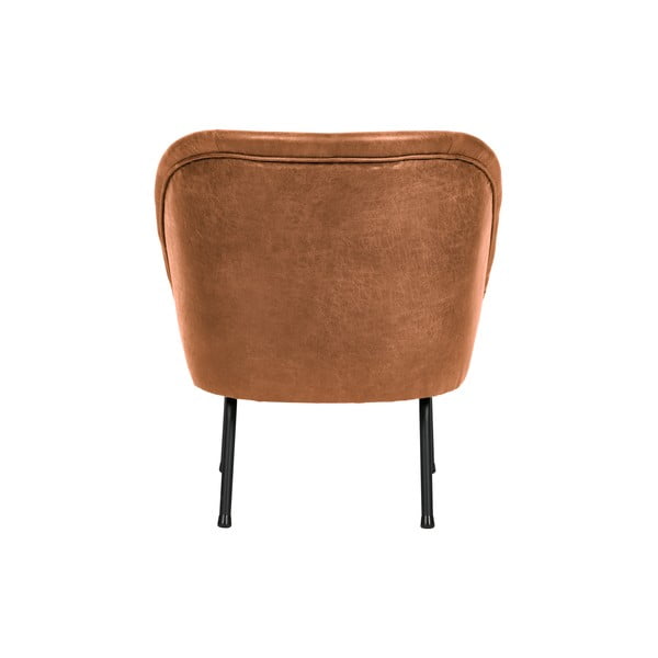 Konjaki pruun taaskasutatud nahast tugitool Vogue - WOOOD-image-3