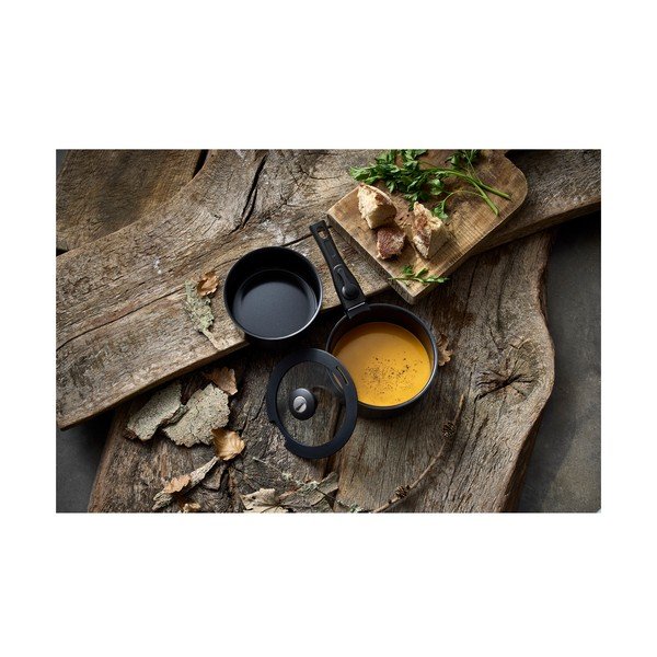 Alumiiniumist mittekleepuv pannikomplekt eemaldatava käepideme ja kaanega 2 tk 2,4 l - Holm-image-1