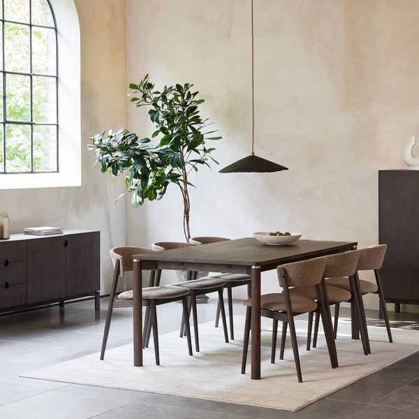 Pruun kokkupandav söögilaud 95x180 cm Arun - Unique Furniture-image-1