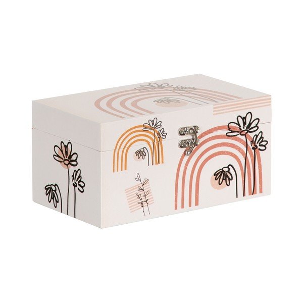 Kreem dekoratiivsed hoiukarbid 2 tk komplektis 30x18x15 cm Flowers - Ixia-image-2
