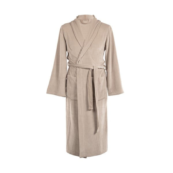 Taupe mikroplüüsist hommikumantel suurus S/M Elena - Tiseco Home Studio