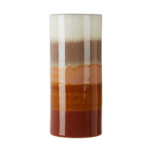 Béžovo-hnědá váza z kameniny Premier Housewares Sorrell, výška 30 cm