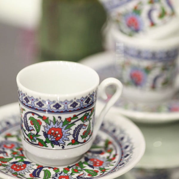 6 portselanist tasside ja tasside komplekt Kutahya Ornament, 50 ml - Kütahya Porselen