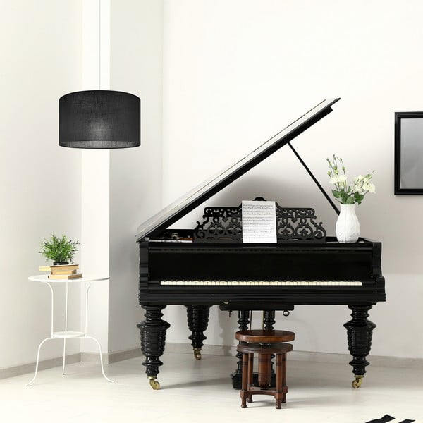 Must rippvalgusti tekstiilist varjuga ø 35 cm Vivian - LAMKUR-image-2