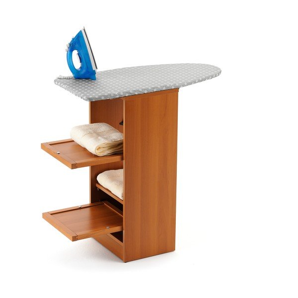 Skládací žehlicí prkno z bukového dřeva s výklopnými policemi Arredamenti Italia Stirallegro-image-2