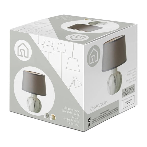 Beež keraamiline laualamp tekstiilvarjundiga (kõrgus 26,5 cm) - Casa Selección-image-4