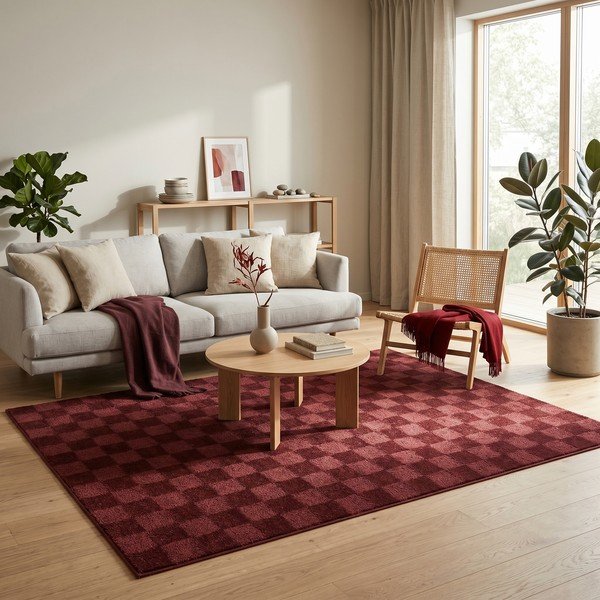 Burgundiapunane vaip 160x230 cm Mosaic - ESTE-image-3