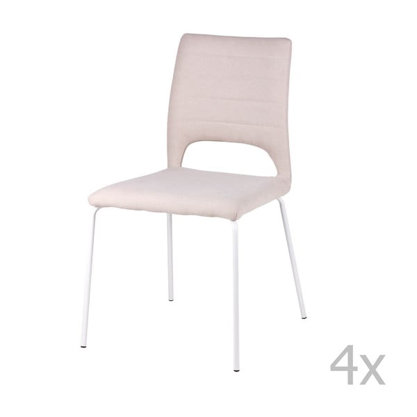 Sada 4 světle růžových jídelních židlí sømcasa Lena
