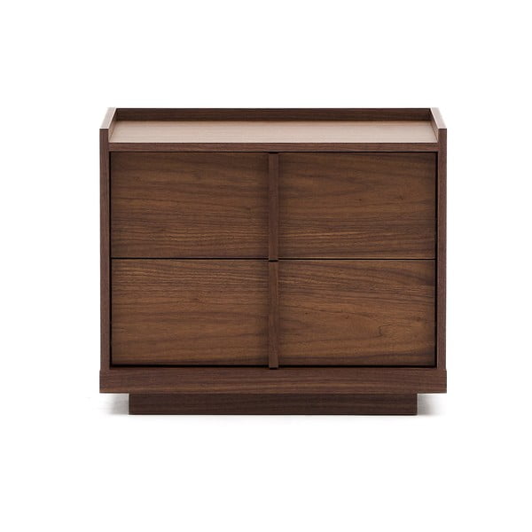 Tumepruun pähklipuidu spoonist öökapp Onix - Kave Home-image-1