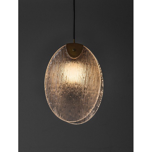 Messingivärvi terasest LED-ripplamp klaasist varjuga Shelina - Nova Luce-image-2