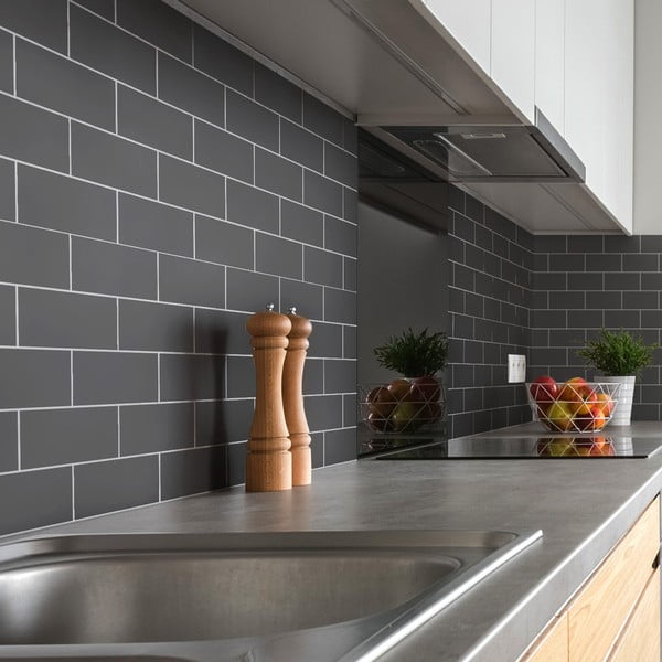 Kleebiste komplekt plaatide jaoks 30 tk 20x10 cm Subway Tiles Grey - Ambiance-image-1