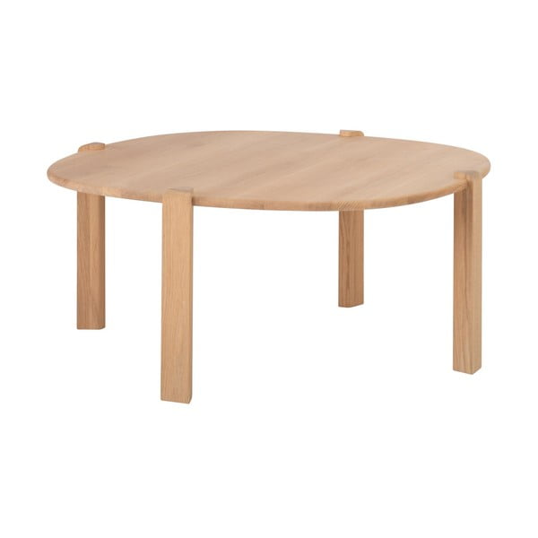 Ümmargune tammepuidust diivanilaud ø 100 cm Kulin - Gazzda