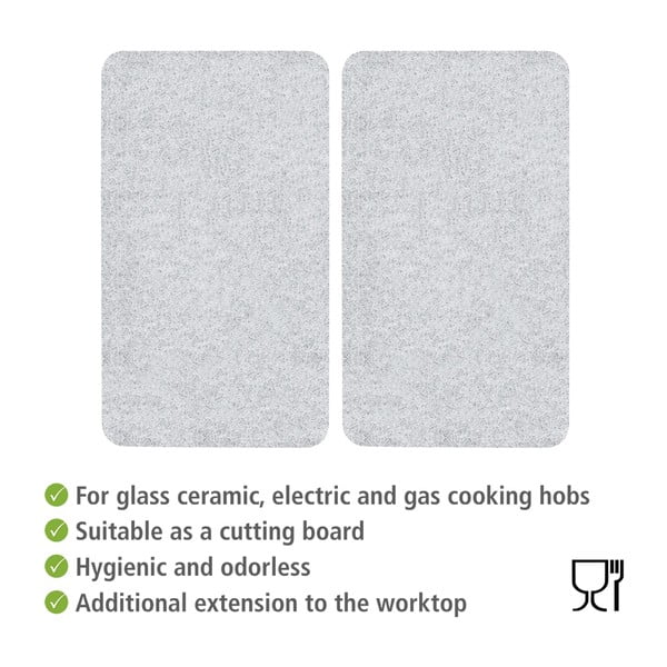 Karastatud klaasist katte komplekt pliidi äärde 2tk 52x30 cm Transparent - Allstar-image-2