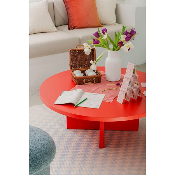 Punane ümmargune diivanilaud ø 80 cm Pausa - Really Nice Things-image-1