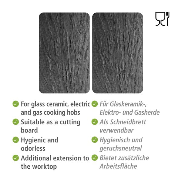 Klaasist pliidikatte komplekt 2 tk, 40 x 52 cm XL Slate - Wenko-image-4
