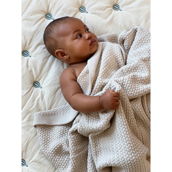 Helekollane/sinine orgaanilisest puuvillast tepitud beebide tekk 90x120 cm Balloon - Cam Cam Copenhagen-image-3