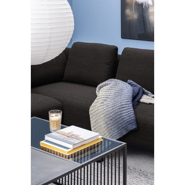 Must klaaspinnaga diivanilaud 80x80 cm Strington - Actona-image-3