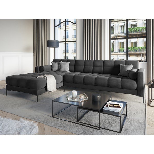 Tumehall sametne nurgadiivan , vasakpoolne nurk Bali - Cosmopolitan Design-image-1