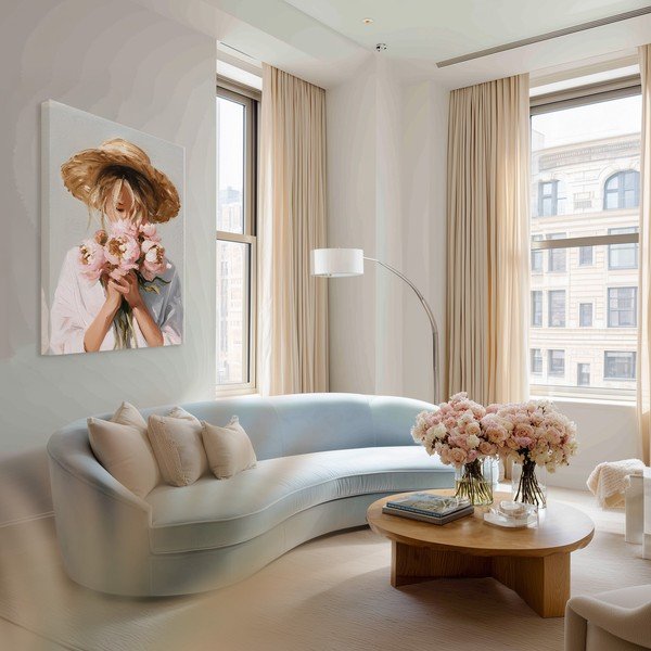 Käsitsi maalitud elementidega maal 70x100 cm Estelle - Styler-image-1