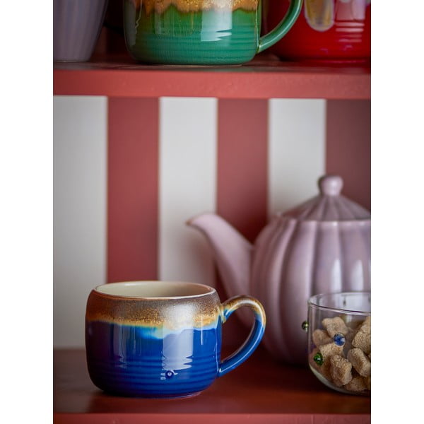 Sinised/pruunid kivikeraamikast kruusid 4tk komplektis 400 ml Sheen - Bloomingville-image-1