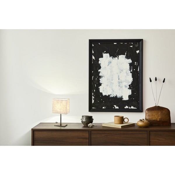 Must-beež lauavalgusti tekstiilist varjuga (kõrgus 30 cm) Kate - Fischer & Honsel-image-1