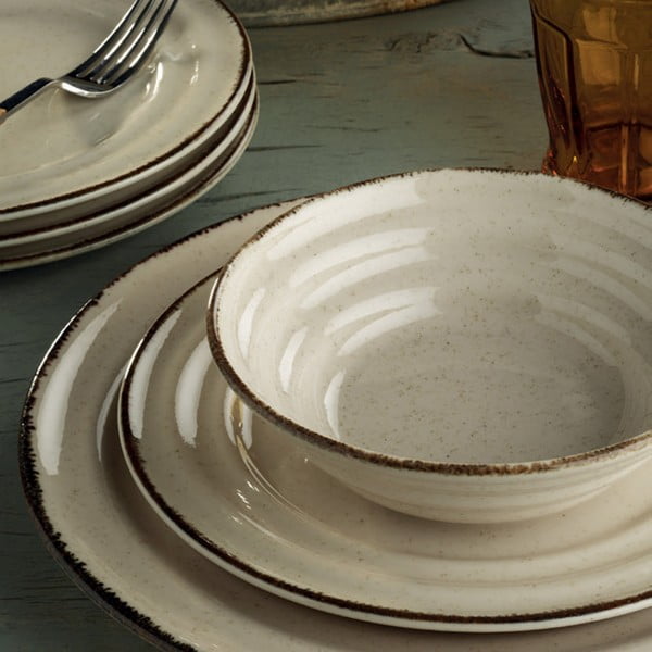 24-osaline komplekt beežist portselanist nõusid Basis - Kütahya Porselen-image-1