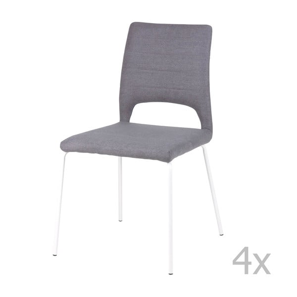 Sada 4 šedých jídelních židlí sømcasa Lena