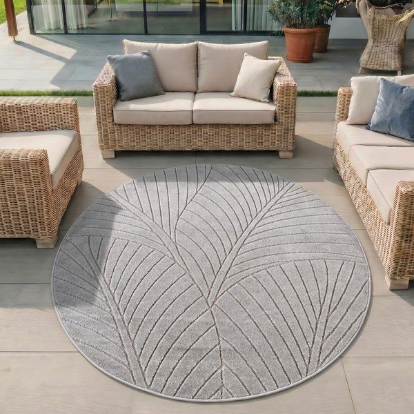 Ümmargune hõbedane vaip sise- ja välistingimustes kasutamiseks, läbimõõduga 160 cm Nova 1203 - Ayyildiz Carpets-image-1